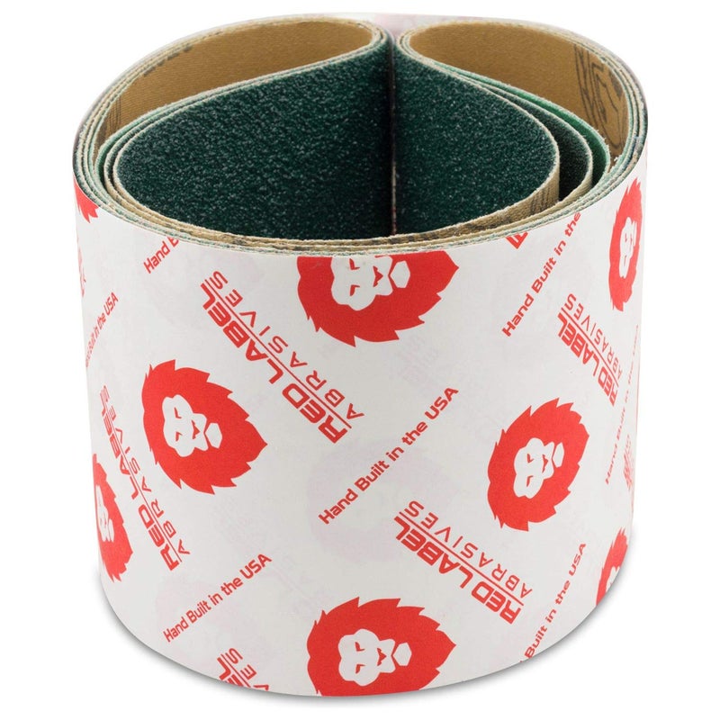 Red Label Abrasives 4 X 36 Inch 24 Grit Metal Grinding Zirconia Sanding Belts, 3 Pack - Image 1